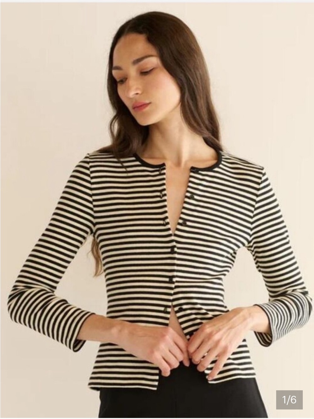 NWT - Doen Amelia Nantucket Black Striped Top
